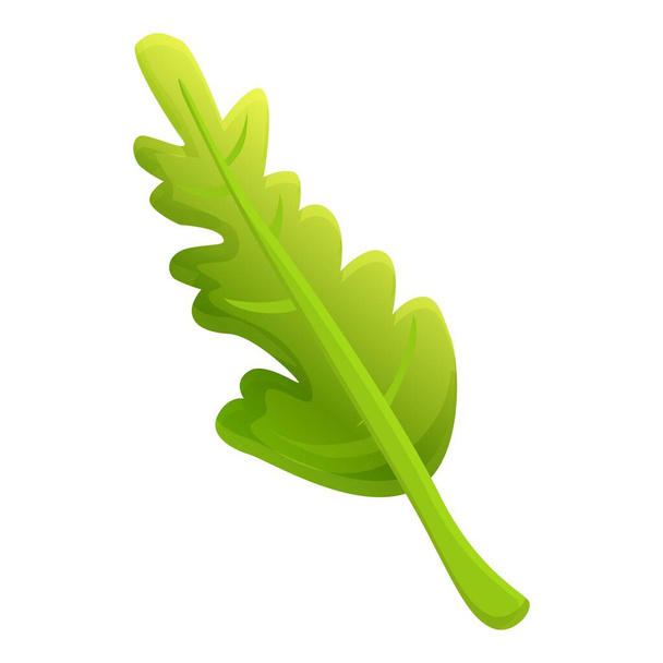 Arugula leaf icon, cartoon style - Vector, Image
