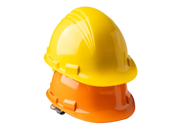 Будівельний шолом ізольований на білому тлі, концепція безпеки інженера
. - Фото, зображення