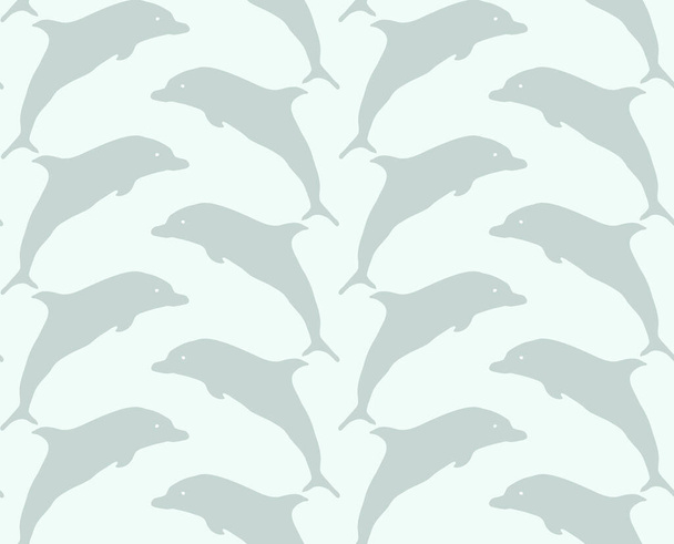 seamless repeating pattern of on white background dolphins - Vektör, Görsel