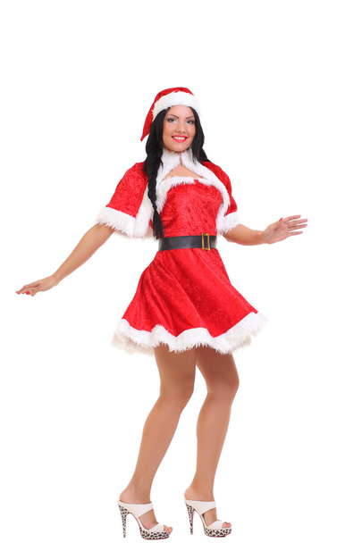 beautiful girl dressed as Santa - Фото, изображение
