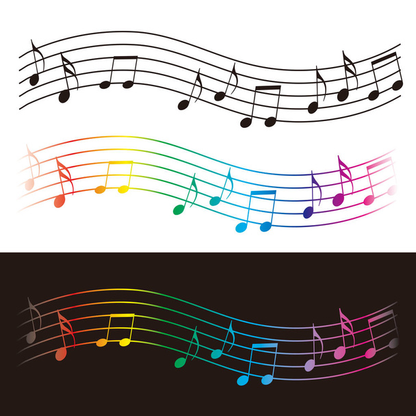 Music notes.Illustration of wavy music notation. Vector available. - Vector, Image