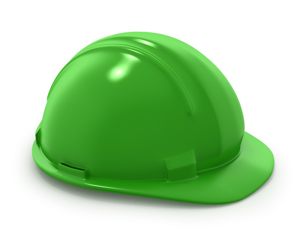 Green builder's helmet - Photo, Image
