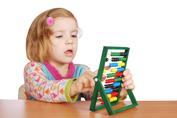 kis lány megtanulják, hogy számoljon - Fotó, kép