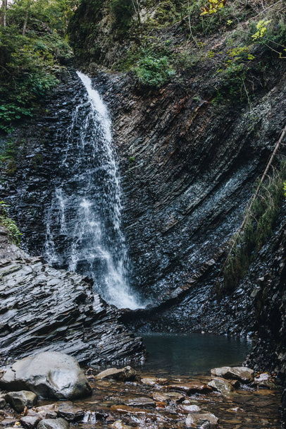Mountain waterfall Huk in The Carpathians, Ukraine - Photo, Image
