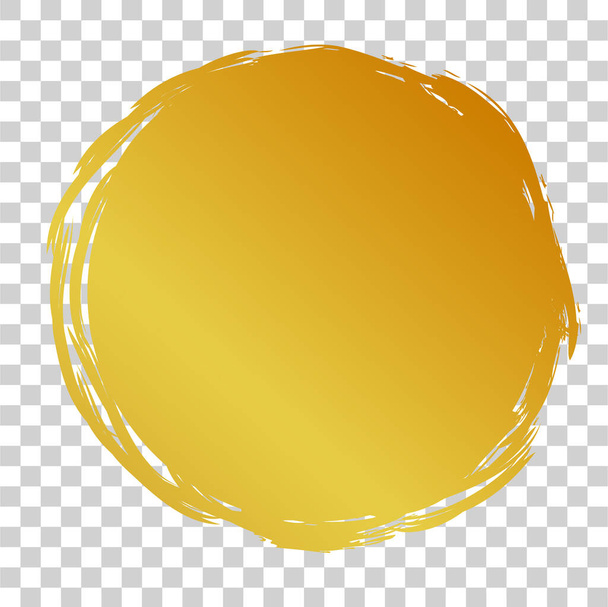 Vector Hand Draw streak Sketch Golden Circle Frame for your element design, transparent Effect Background - Vector, Image