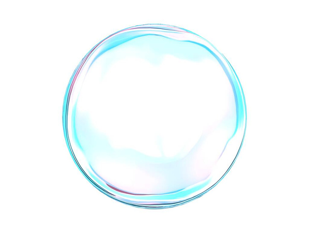 3D kristallen bol roze blauw gradiënt kleuren geïsoleerd op witte achtergrond. Abstract bubble glossy pastel 3d geïsoleerde rendering. - Foto, afbeelding