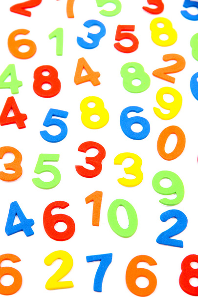 Colorful numbers, isolated on white - Fotografie, Obrázek