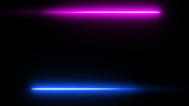 Astratto senza soluzione di continuità sfondo blu viola spettro loop animazione fluorescente luce ultravioletta incandescente neon linea Astratto sfondo web neon box modello schermi a LED tecnologia di proiezione - Filmati, video