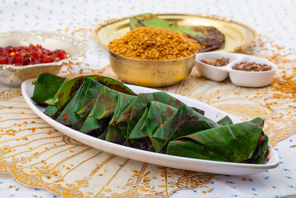 Indyjskie tradycyjne usta odświeżacz słodki Paan znany również jako Masala Paan, Meetha Paan, Plain Paan lub Beeda - Zdjęcie, obraz
