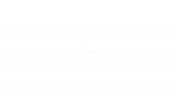 Μαύρη γραμμή Λαμπτήρας με φύλλο εικονίδιο που απομονώνεται σε λευκό φόντο. Οικολογική έννοια της ενέργειας. Εναλλακτική έννοια της ενέργειας. 4K Γραφική κίνηση κίνησης βίντεο - Πλάνα, βίντεο