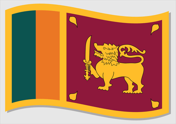 Heiluttaa Sri Lankan vektorigrafiikan lippua. Heiluttaa Sri Lankan lippua. Sri Lankan lipun heiluminen tuulessa on vapauden ja itsenäisyyden symboli. - Vektori, kuva