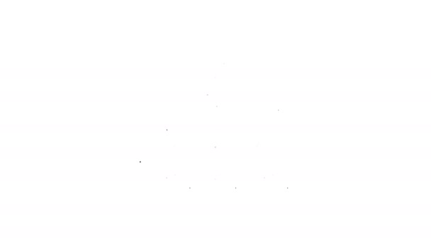 Línea negra Icono corona de España aislado sobre fondo blanco. Animación gráfica de vídeo 4K - Metraje, vídeo