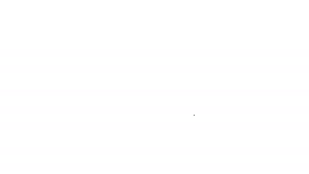 Ligne noire Chapeau espagnol traditionnel icône isolée sur fond blanc. Animation graphique de mouvement vidéo 4K - Séquence, vidéo