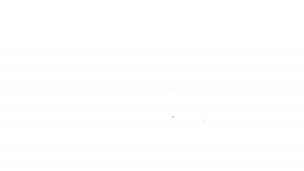 Fekete vonal Royal Ontario Múzeum Toronto, Kanada ikon elszigetelt fehér háttérrel. 4K Videó mozgás grafikus animáció - Felvétel, videó