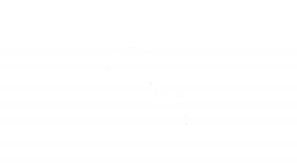 Icono de impresión de pata de línea negra aislado sobre fondo blanco. Huella de pata de perro o gato. Rastreo animal. Animación gráfica de vídeo 4K - Metraje, vídeo