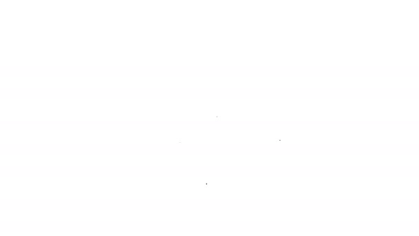 Schwarze Linie Skates Symbol isoliert auf weißem Hintergrund. Eisschuh-Ikone. Sportschuhe mit Klingen. 4K Video Motion Grafik Animation - Filmmaterial, Video