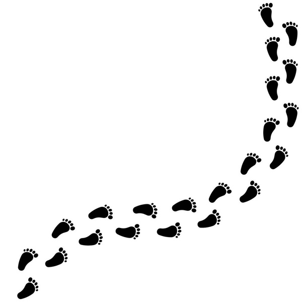 Fußabdruck nackter Schritte einer Mann-Ikone. Vektor auf isoliertem weißem Hintergrund. EPS 10. - Vektor, Bild