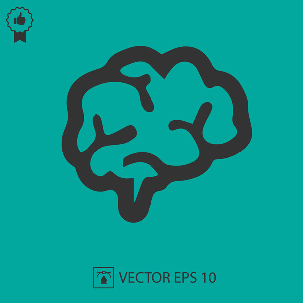 Icono del vector cerebral eps 10. Ilustración aislada simple. - Vector, Imagen