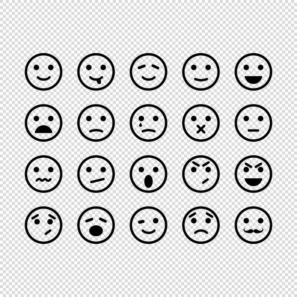 Emotion-Symbol auf transparentem Hintergrund. Sammlung-Emojis. Vektor EPS 10 - Vektor, Bild