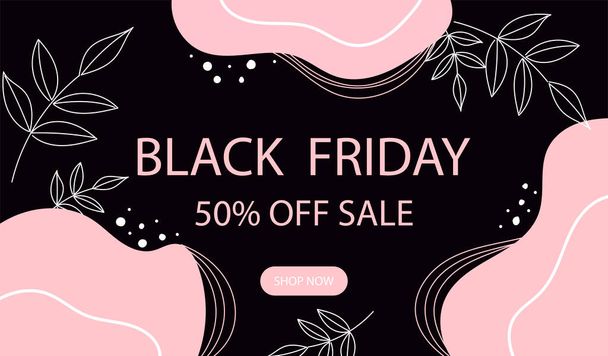 Black friday sale background. Sales, offers and discount banner. Sales banner templates - Vector, imagen