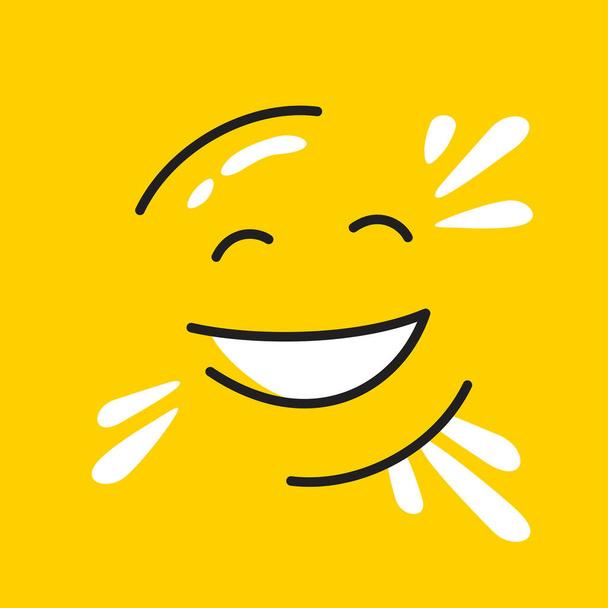 幸せな笑顔-黄色の笑いの感情的な顔 - ベクター画像