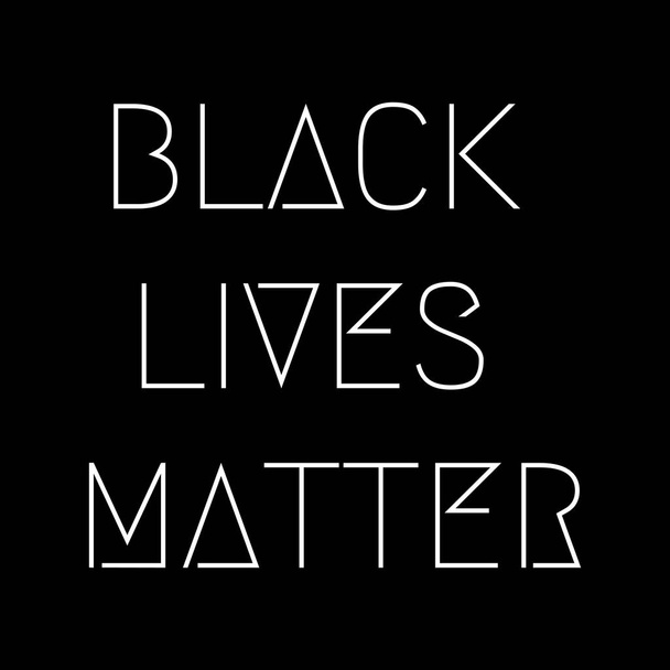 Black lives matter modern logo, symbol, banner, sign, with white text and black background - Vector, Image