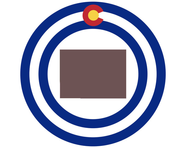 Coloradon kartta taustalla lippu - Vektori, kuva