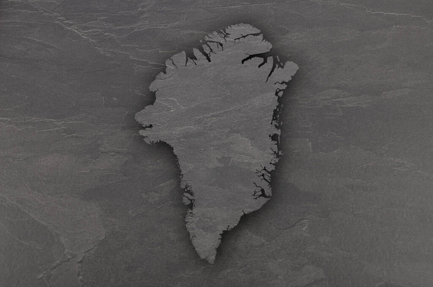 Mapa de Groenlandia en pizarra oscura - Foto, imagen