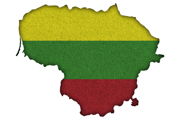 リトアニアの地図と旗を感じた - 写真・画像