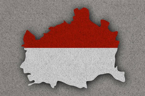 Térkép és zászló Bécs a filcen - Fotó, kép