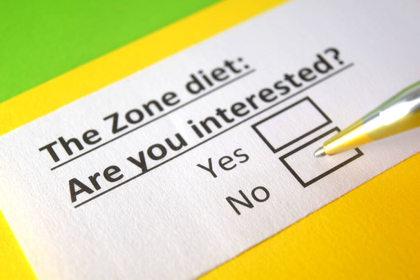 One person is answering question about zone diet. - Photo, Image
