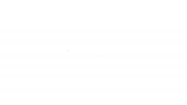 Ligne noire Grand lit pour deux ou une personne icône isolé sur fond blanc. Animation graphique de mouvement vidéo 4K - Séquence, vidéo