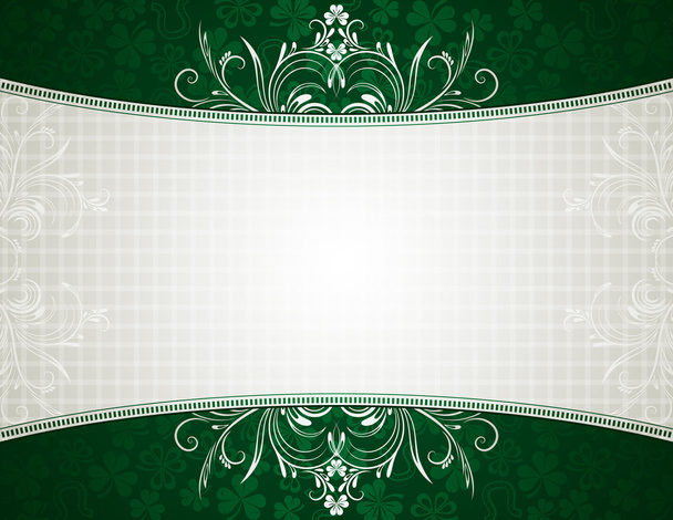 Green background with shamrock - Vektori, kuva