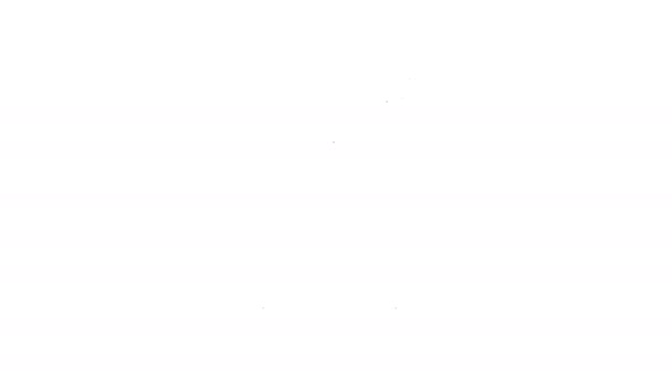 白い背景に独立したスタンドアイコン付きブラックラインマイク。4Kビデオモーショングラフィックアニメーション - 映像、動画