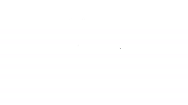 Černá čára Elektrická zástrčka ikona izolované na bílém pozadí. Pojem připojení a odpojení elektrické energie. Grafická animace pohybu videa 4K - Záběry, video