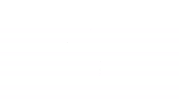 Línea negra Volumen del altavoz, símbolo de sonido de voz de audio, icono de música multimedia aislado sobre fondo blanco. Animación gráfica de vídeo 4K - Metraje, vídeo