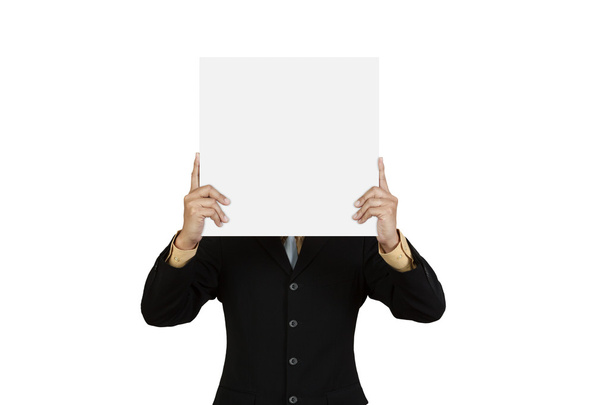 Businessman with blank board - Φωτογραφία, εικόνα