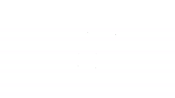 Zwarte lijn Business startup project concept pictogram geïsoleerd op witte achtergrond. Symbool van nieuw bedrijfsleven, ondernemerschap, innovatie en technologie. 4K Video motion grafische animatie - Video