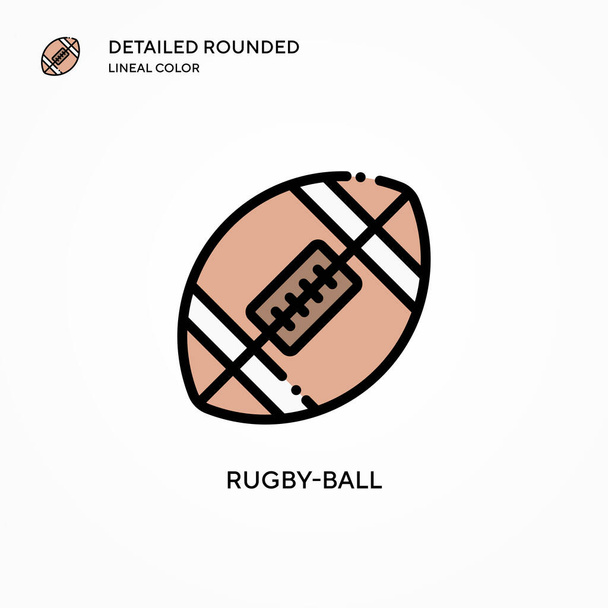 Rugby-ball vector icon. Modern vector illustration concepts. Easy to edit and customize. - Vector, Image