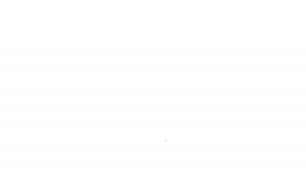 Ligne noire Pièce d'icône de puzzle isolé sur fond blanc. Affaires, marketing, finance, mise en page, infographie, concept internet. Animation graphique de mouvement vidéo 4K - Séquence, vidéo