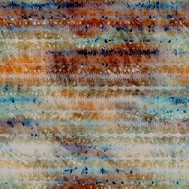 Blurry watercolor glitch artistic stripe texture background. Irregular bleeding tie dye seamless pattern. Ombre distorted boho batik all over print. Variegated trendy striped moody dark wet effect. - Photo, Image