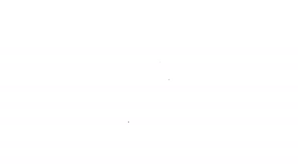Schwarze Linie Treppe mit Finish Flagge Symbol isoliert auf weißem Hintergrund. Karrierewachstums-Geschäftskonzept. Konzept der Geschäftsentwicklung. 4K Video Motion Grafik Animation - Filmmaterial, Video