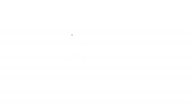 白い背景に隔離された黒い線のブラウザウィンドウのアイコン。4Kビデオモーショングラフィックアニメーション - 映像、動画