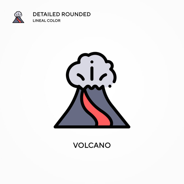 Volcano vector icon. Modern vector illustration concepts. Easy to edit and customize. - Vector, Image