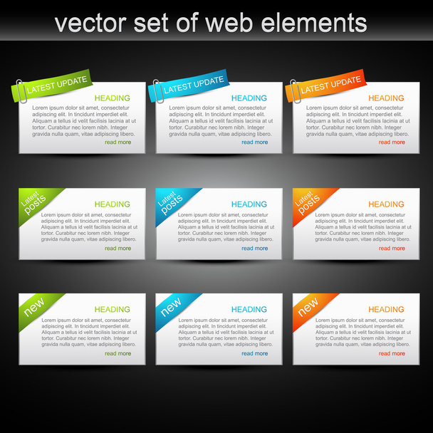 Vector set of web elements - Вектор,изображение