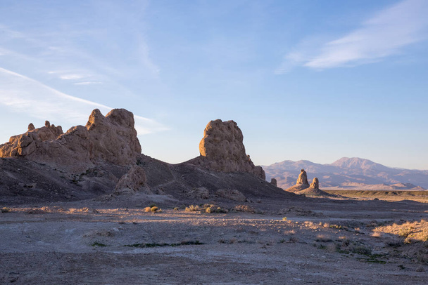 The beautiful view of Trona Pinnacles in California during sunset - Фото, изображение
