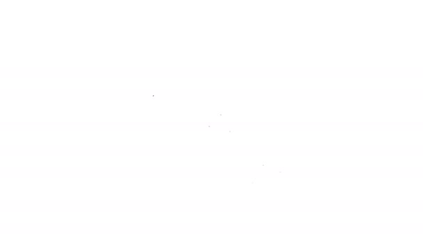 Línea negra Icono de cuchillo militar aislado sobre fondo blanco. Animación gráfica de vídeo 4K - Metraje, vídeo