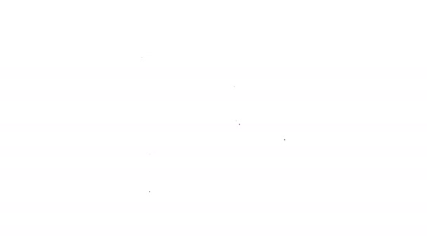 Línea negra Icono de protesta aislado sobre fondo blanco. Reunión, manifestante, piquete, discurso, pancarta, pancarta de protesta, petición, líder, panfleto. Animación gráfica de vídeo 4K - Metraje, vídeo