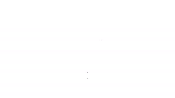 Черная линия Галочка в круглом значке, выделенном на белом фоне. Надпись на кнопке списка. Видеографическая анимация 4K - Кадры, видео