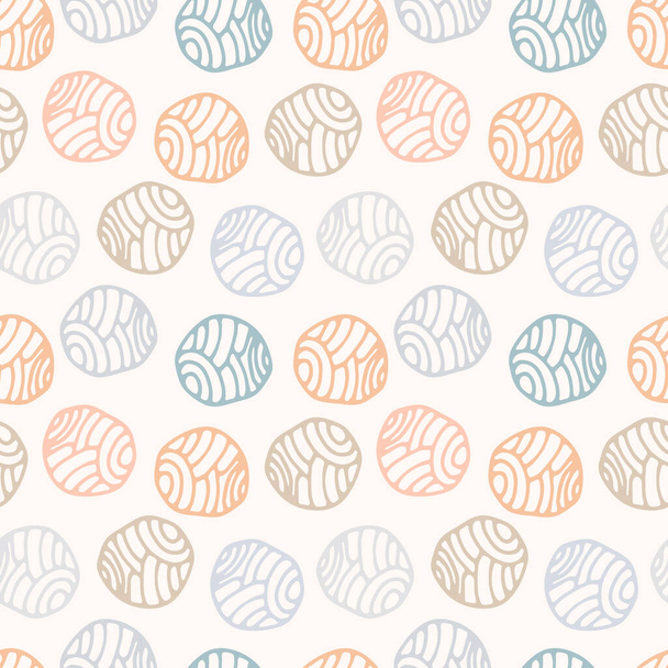 Pastel doodle polka dot background. Abstract round seamless pattern. Vector illustration. - Вектор,изображение